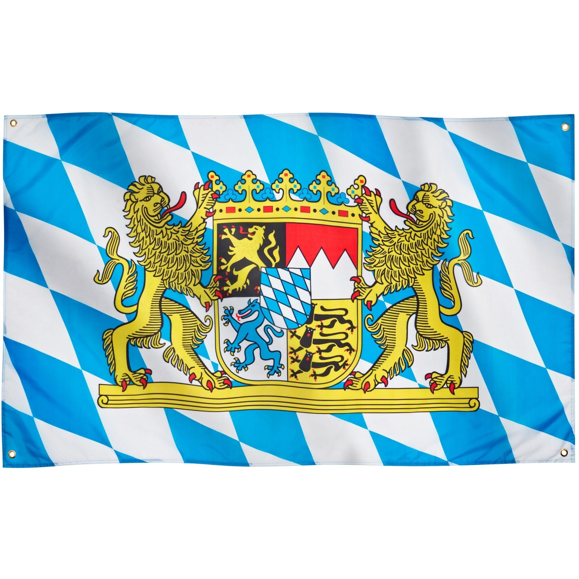 Runesol Bavaria Flag, 91x152cm, 3ft x 5ft, Oktoberfest Flag, Bavarian Flag, 4 Grommets, Eyelet in Every Corner, Munich