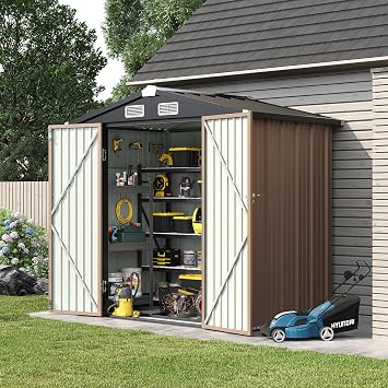6.4 Ft. W X 4.0 Ft. D Metal Lean-to Storage Shed with Metal Base Frame Kit