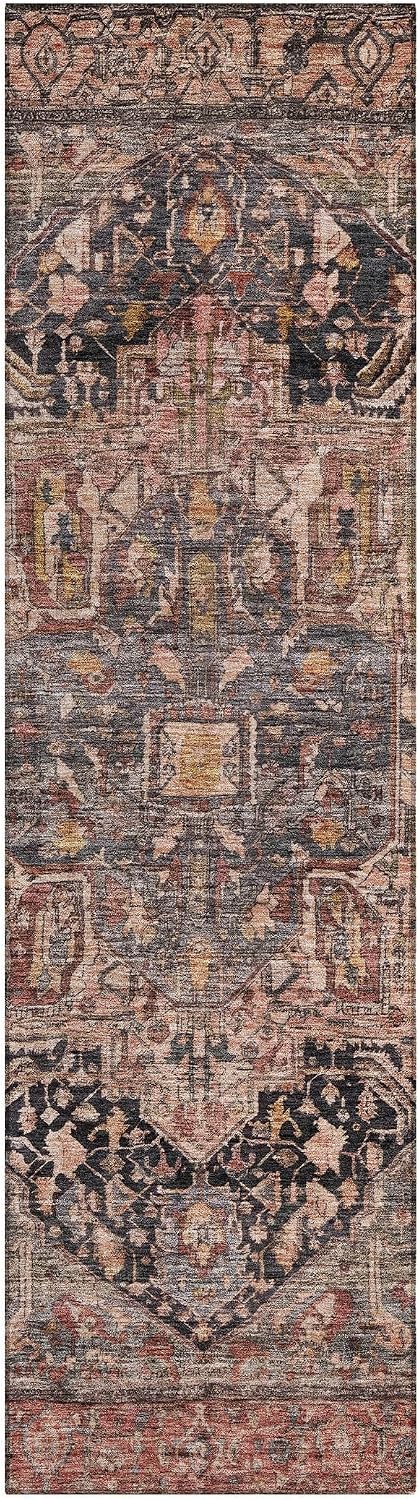 Addison Rugs Chantille ACN1240 Charcoal 2'3" x 7'6" Indoor/Outdoor, Machine Washable, Easy Clean, Non Shedding, Bedroom, Living Room, Dining Room, Kitchen, Patio Rug