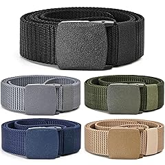 Tactical Men's Nylon Belts,5 Pack Mens Belts Casual，Military Canvas Outdoor Metal-free Belts