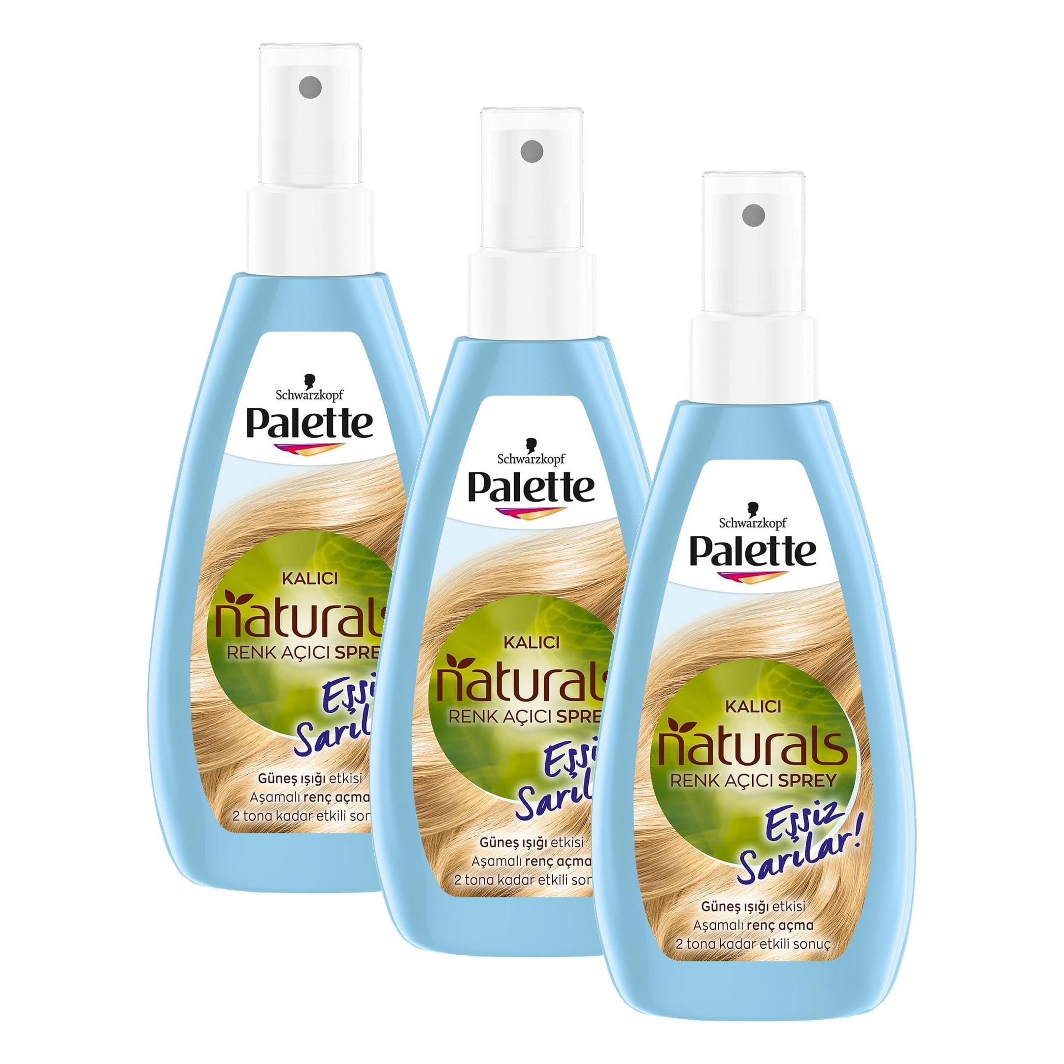 Palette Schwarzkopf Kalıcı Doğal Renkler Renk Açıcı Sprey Saç Boyası (3 paketi)