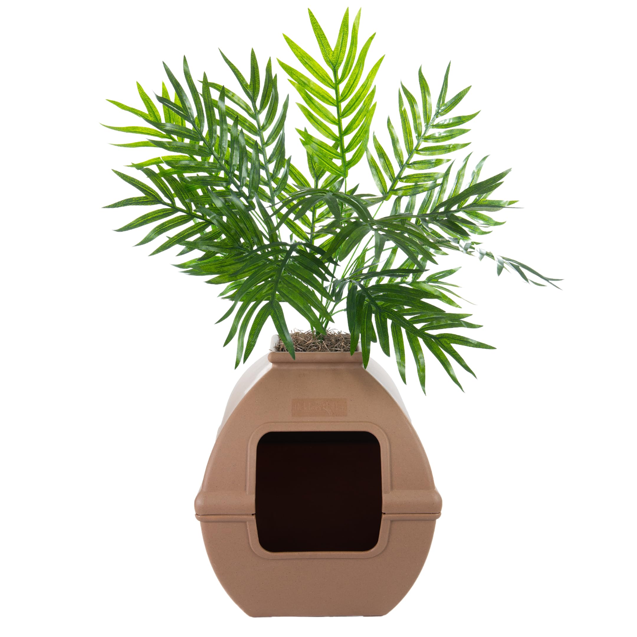 Lettiera Per Gatti Lifewit Con Pianta Finta - Vaschetta Nascosta, Controllo Odori, Bianco