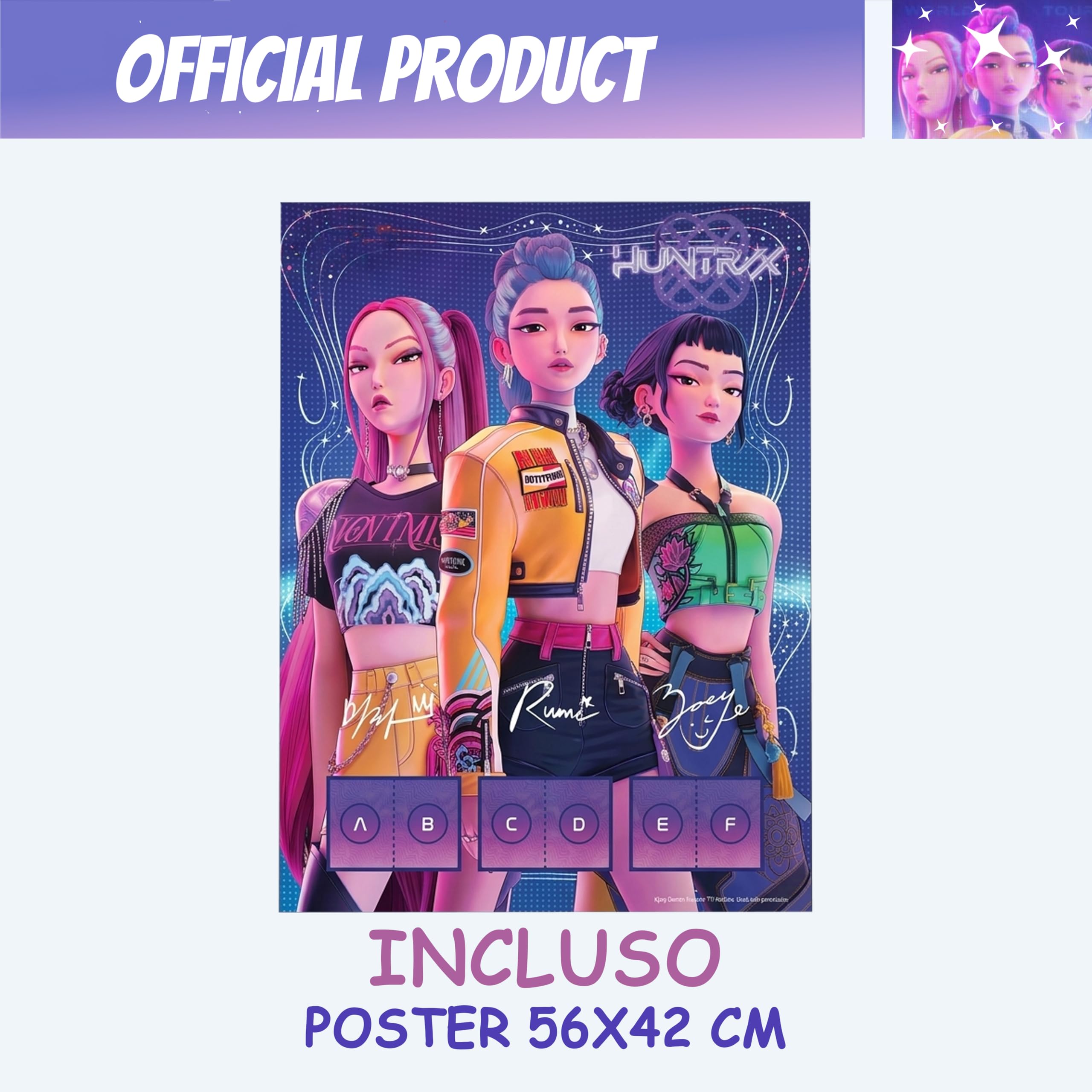KPOP DEMON HUNTERS Album + 10 Bustine di Figurine + Poster - Premium Starter Pack - 4