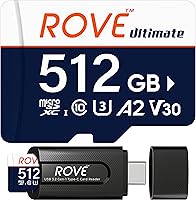 Vista 11 de ROVE Ultimate Micro SD Card microSDXC 128GB tarjeta de memoria con USB 3.2 tipo C lector de tarjetas 170MB/s C10, U3, V30, 4K, A2 para Dash Cam