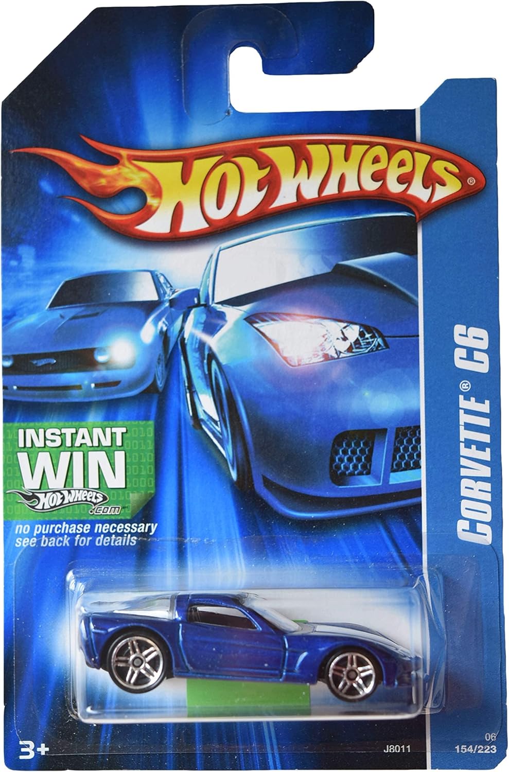 Hot Wheels Corvette C6 - Blue 154/223 Instant Win Card