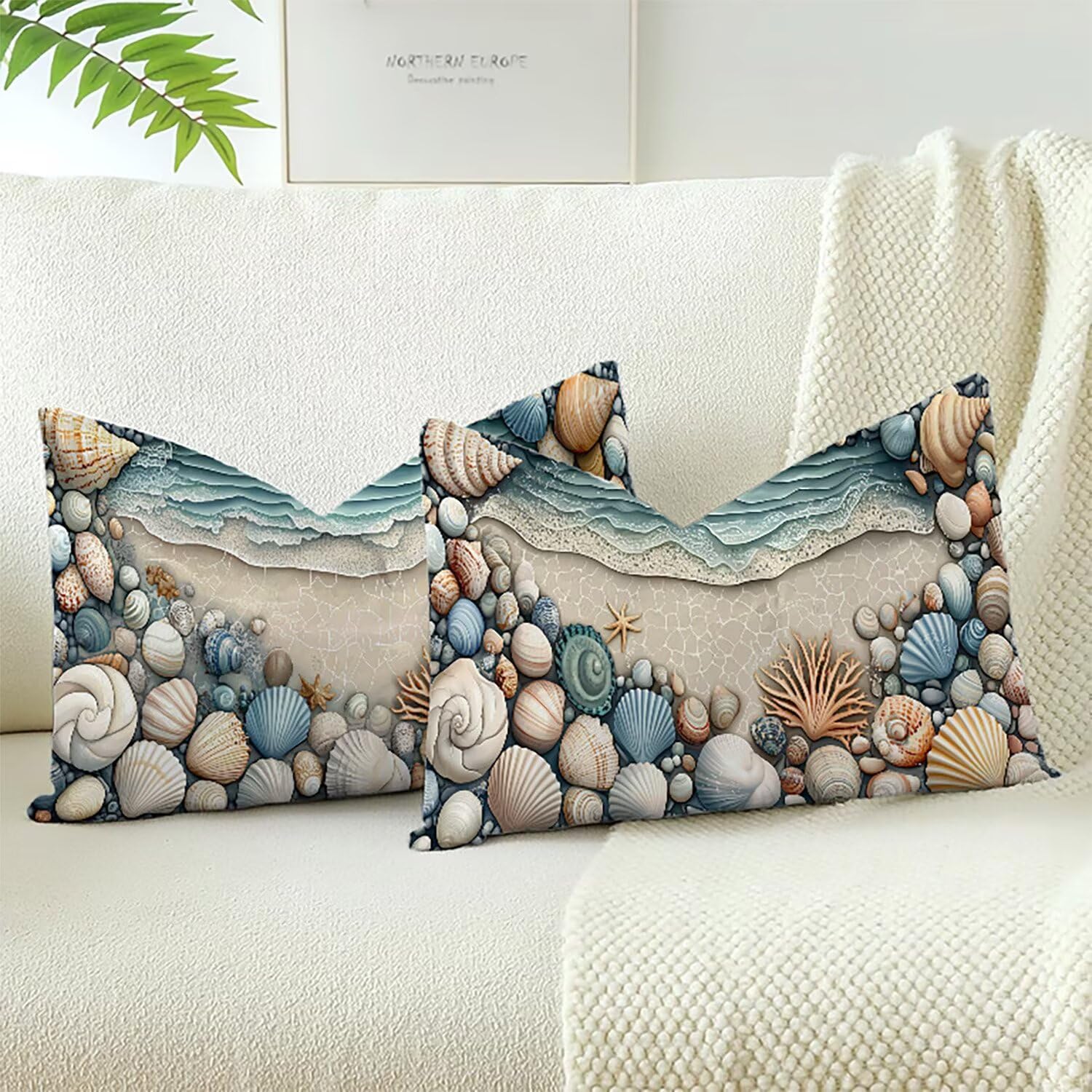 Housses de coussins velours 70x40cm lot de 2 avec fermeture éclair invisible douce