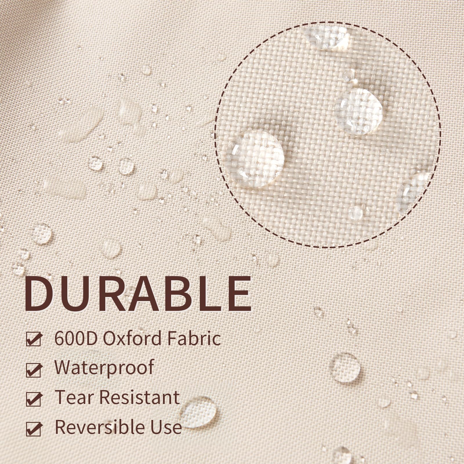 Fundas impermeables para muebles de patio, fundas de sofá para exteriores para sofá biplaza de hasta 62 pulgadas de ancho x 38 pulgadas de profundidad x 35 pulgadas de alto