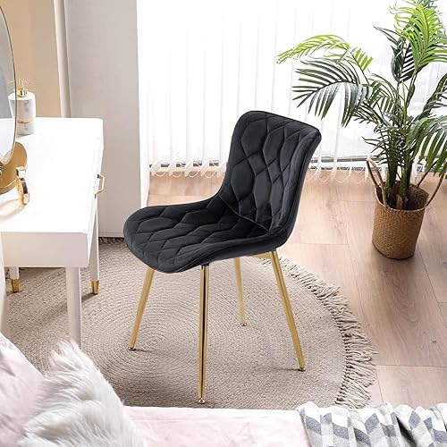 Miniatura 8 de X-VOLSPORT Juego de 4 sillas de comedor de terciopelo, sillas de comedor para cocina, comedor, silla moderna para sala de estar, dormitorio, silla