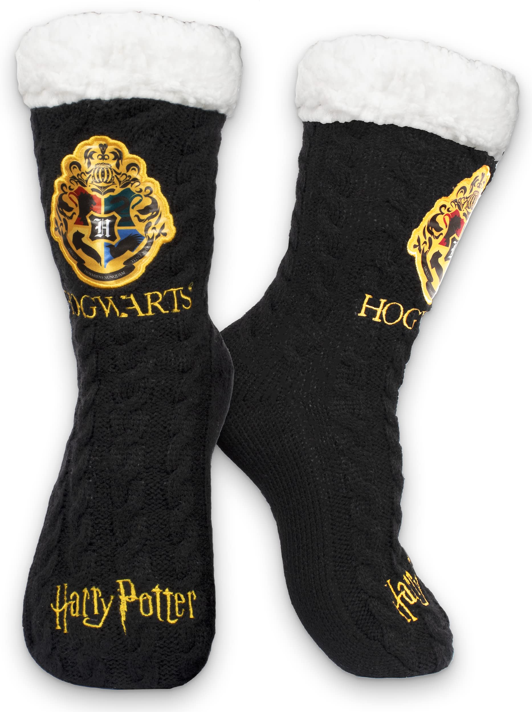 Women's Slippery Socks - Burgundy Gryffindor/Black Woolly Bed Socks - One Size Fits Women's Size 5-8 - Official Merchandise
