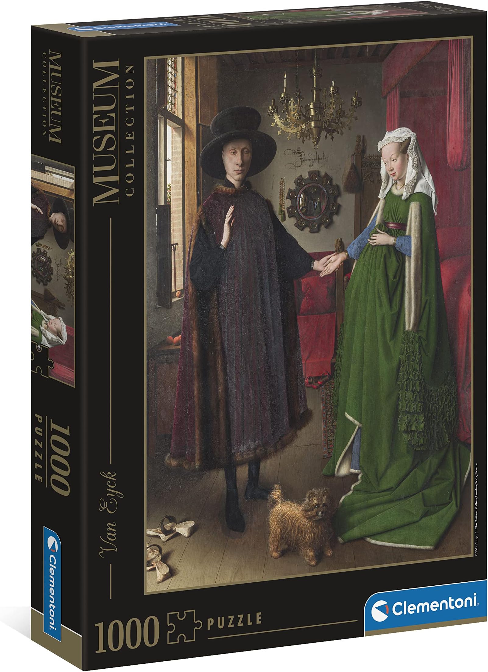 Clementoni39663 - Museum Collection Puzzle - Arnolfini And Wife - Jigsaw Puzzle 1000 Pieces, Made In Italy, Jigsaw Puzzle For Adults