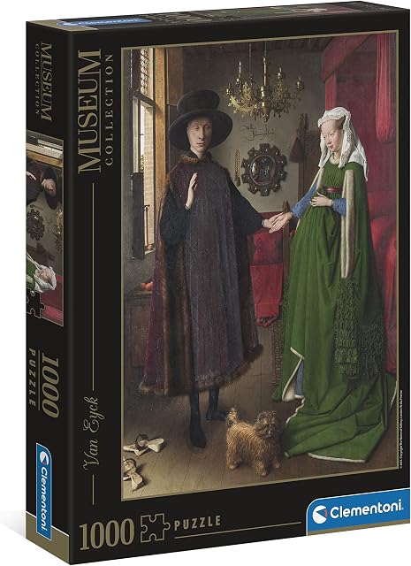 Clementoni 39663 Wedding Arnofini Van Eyck 1000pcs Museum Collection Arnolfini and Wife 1000 Pieces, Made in Italy, Jigsaw Puzzle for Adults, Multicolor, Medium