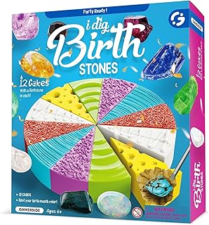 Gamerside Excavation Set for Children from 7 Years, Gemstones and Minerals Excavation Set with 12 Stones, Toy Geology Archaeology from 6 7 8 Years, Gift for Children Boys and Girls