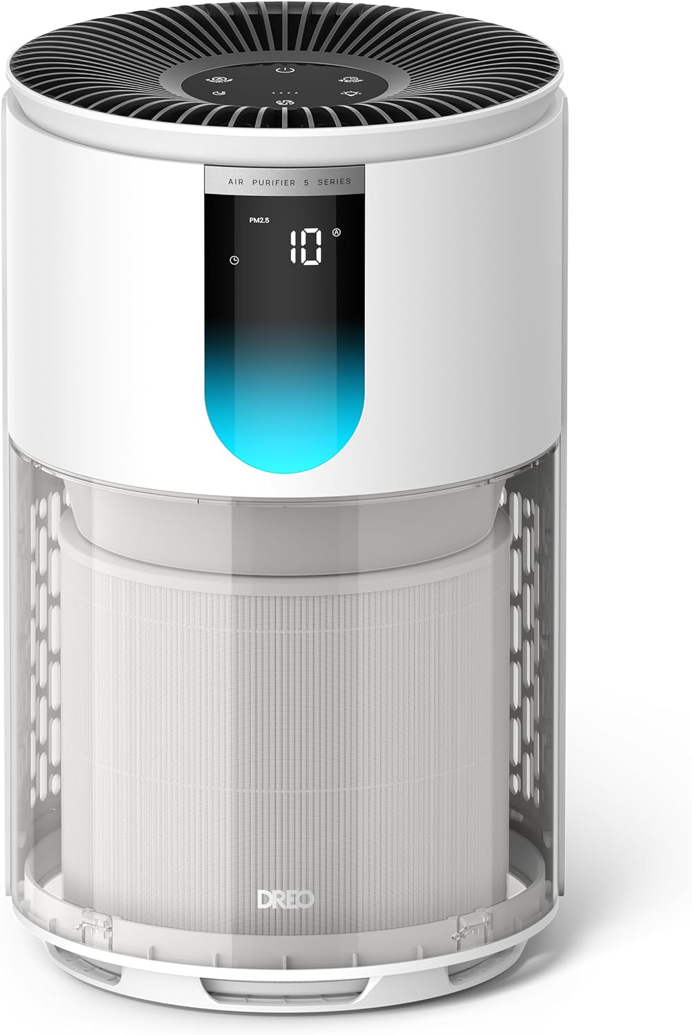 DREO Home Air Purifier 539, Bedroom HEPA Air Cleaner for Up to 1176 ft² Large Room, Pets, Smoke, Dust, Pollen, Odor, PM2.5 Quality Monitor, 4 Fan Speeds & Auto/Turbo/18dB Quiet Sleep Mode, DR-HAP009
