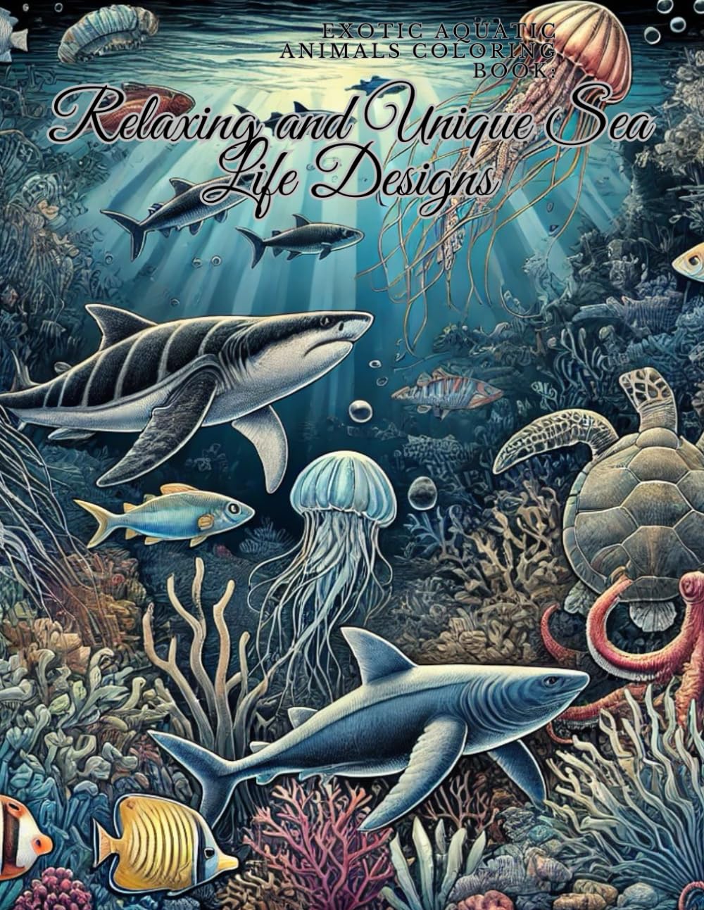 Exotic Aquatic Animals Coloring Book: Relaxing and Unique Sea Life Designs