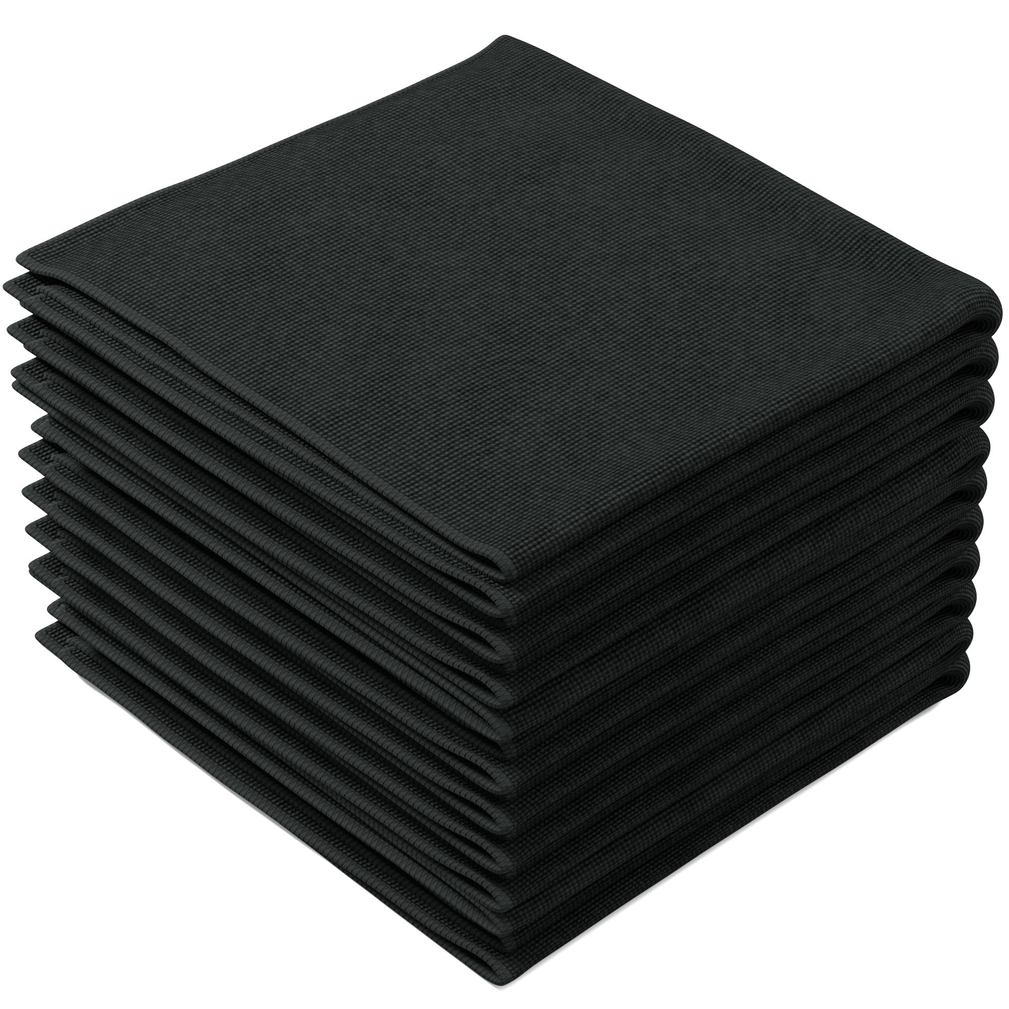 REXO - Microfibre Cloth 30x30cm Pack Of 25 Lint Free And Streak Free Cleaning Cloths Wipes For Home Furniture Polish, Kitchen, Car Cleaning, Bathroom, Window, Glass, Mirror And More (Black)[Amazon-developed Certification] Compact by Design