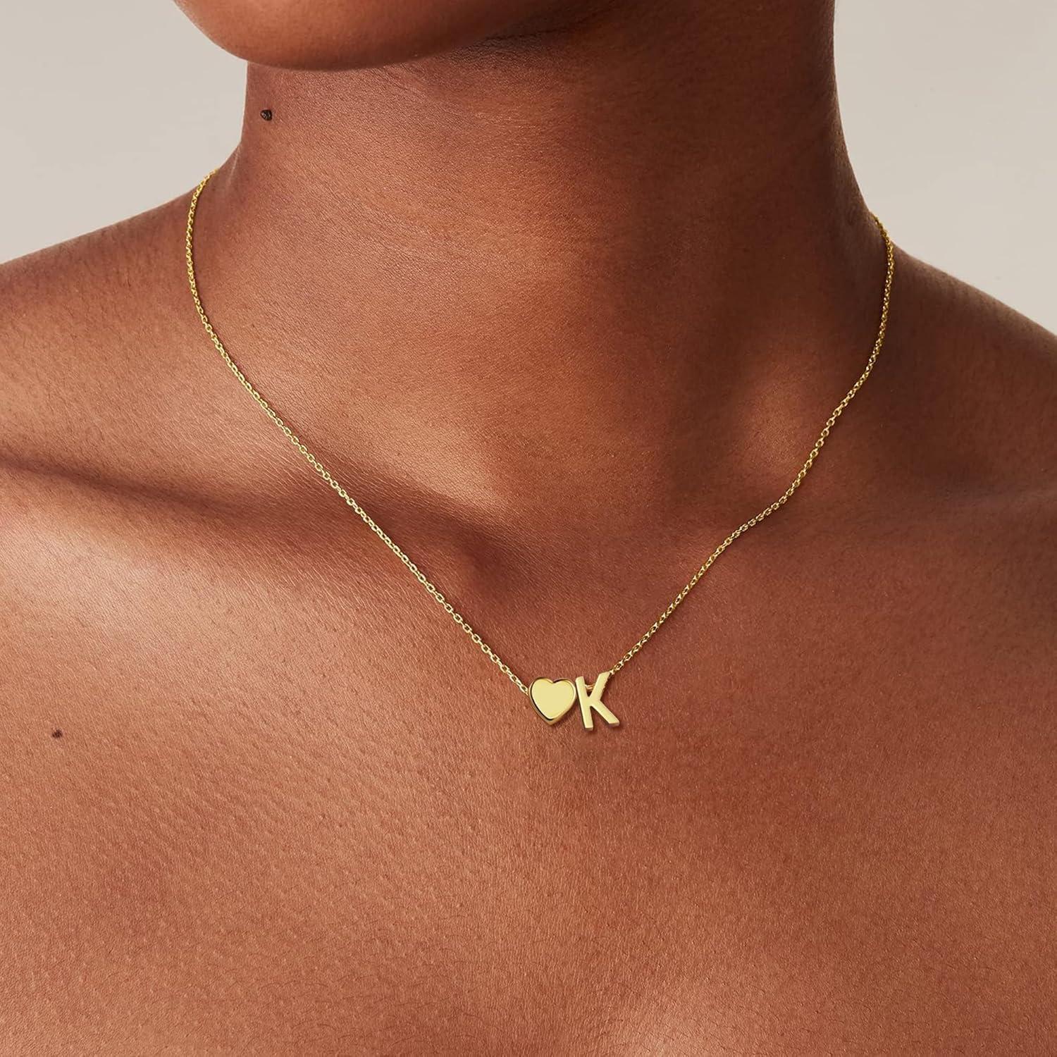 Treasure Bender Valentines Day Gifts for Kids Teen Girls - 18K Gold Plated Heart Initial Pendant Necklaces for Women Girl Birthday Valentines Day Gifts for Her Wife Mom Jewelry - Image 6