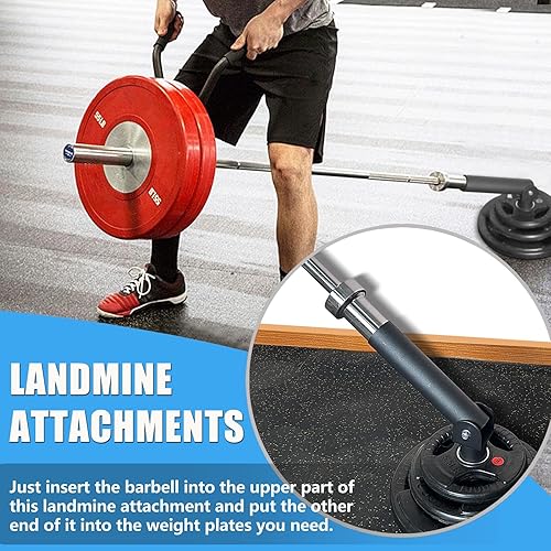Miniatura 3 de Accesorios para minas terrestres con plataforma en T para rack de sentadillas o montaje en pared, se adapta a pesas de 2 pulgadas, equipo de