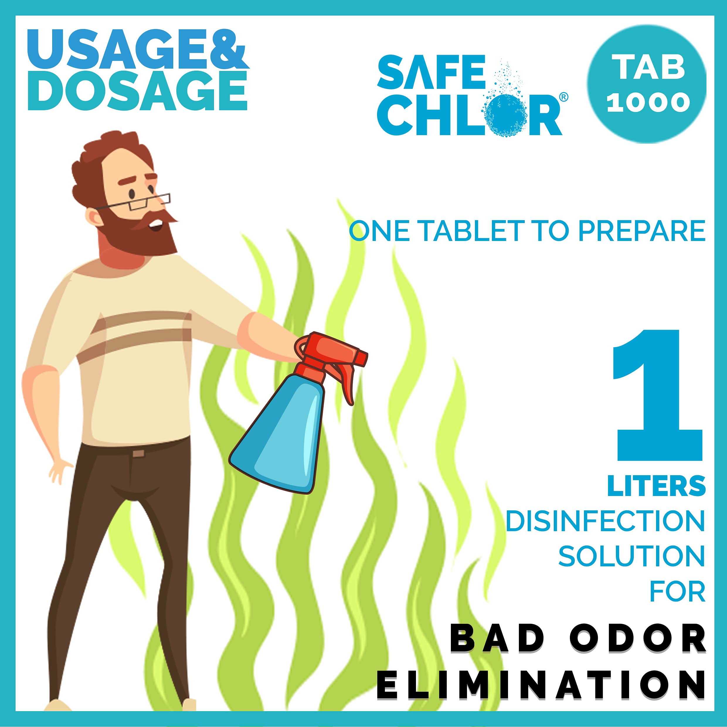 Safe Chlor Tab 1000 Chlorine Tablets for Water Tank of 1000 Liters