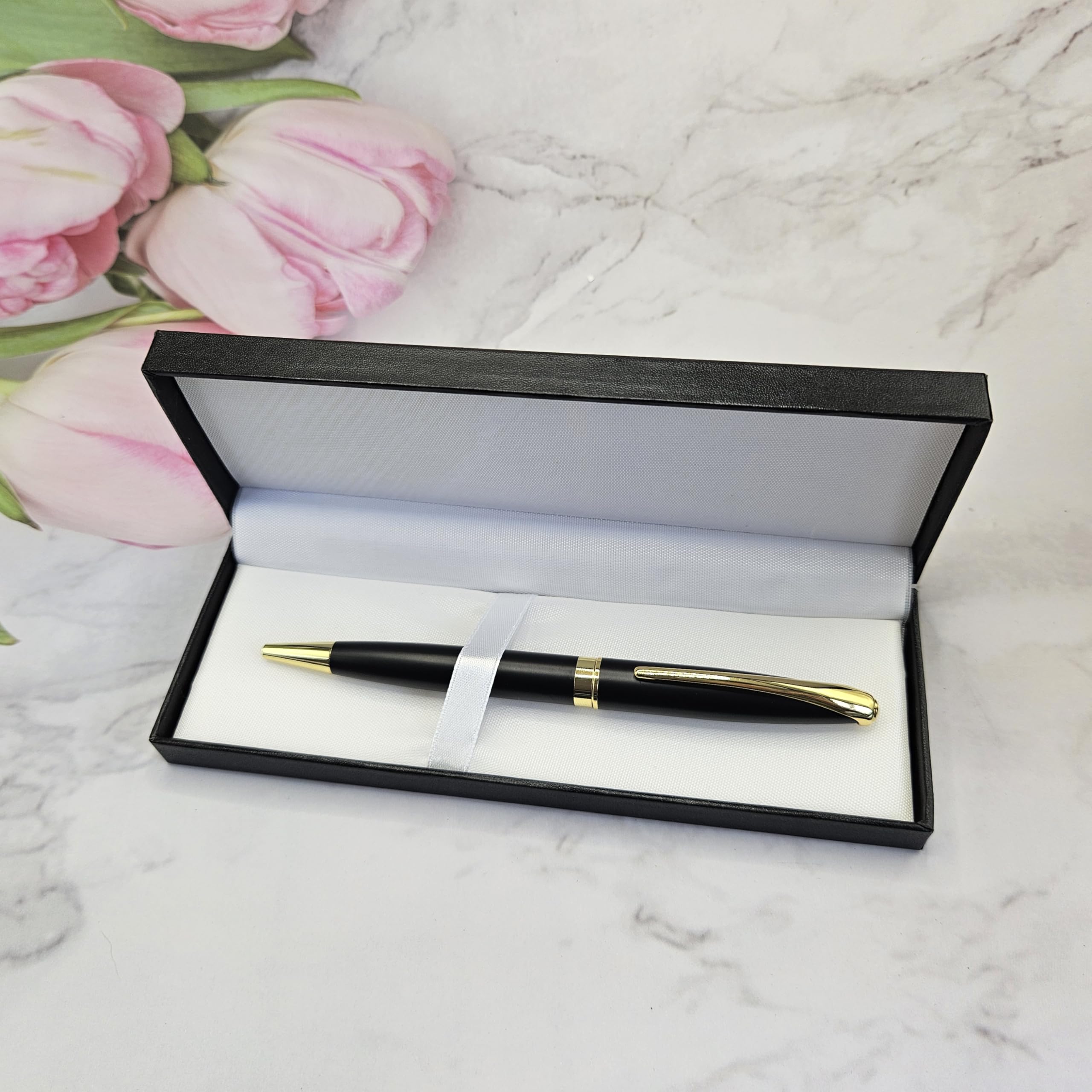 Custom pen personalised Pens, Free velvet pen case, Group Gift, for Teacher, Friends, Student, Faimily, Wedding, Business, Baby shower (z Black Executive Pen(with gift box)) — image 1