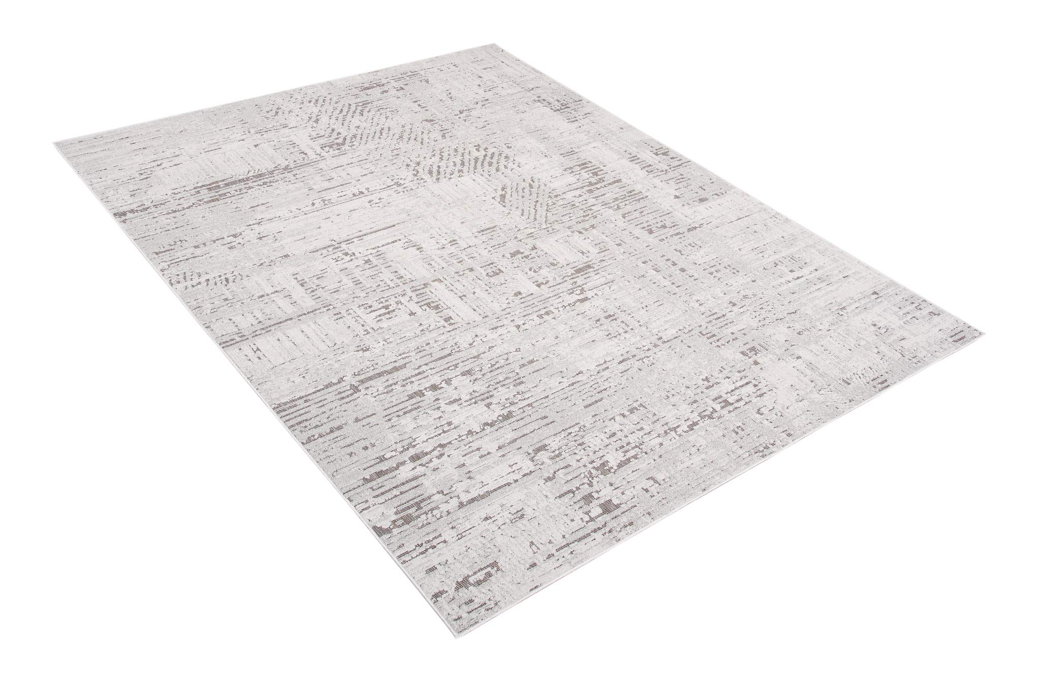 Tapiso Lotus dywan z krótkim włosiem, kremowy, beżowy, jasnobrązowy, nowoczesne wzornictwo, do salonu, sypialni, optyka 3D, Ökotex 120 x 170 cm