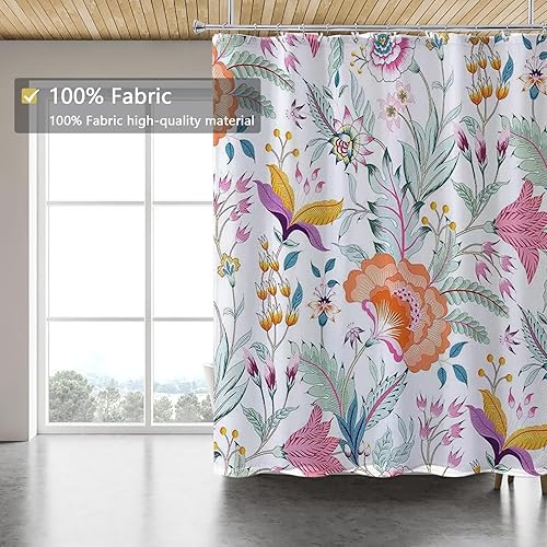 Miniatura 163 de Cortina de ducha de tela blanca con contrapeso inferior, calidad de hotel impermeable, 72 x 72 pulgadas, lavable a máquina B-blanco,Beige