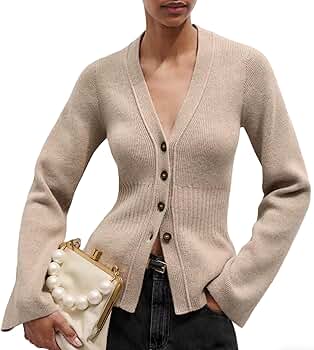 ニット/セーター Embellished-Button Ribbed Knit pullover Black-Pearl-Embellished-Knit-