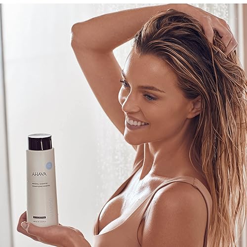 Miniatura 4 de AHAVA Dead Sea Water - Champú mineral suave para el cuero cabelludo para todo tipo de cabello, suaviza, brilla, hidrata y nutre, enriquecido con