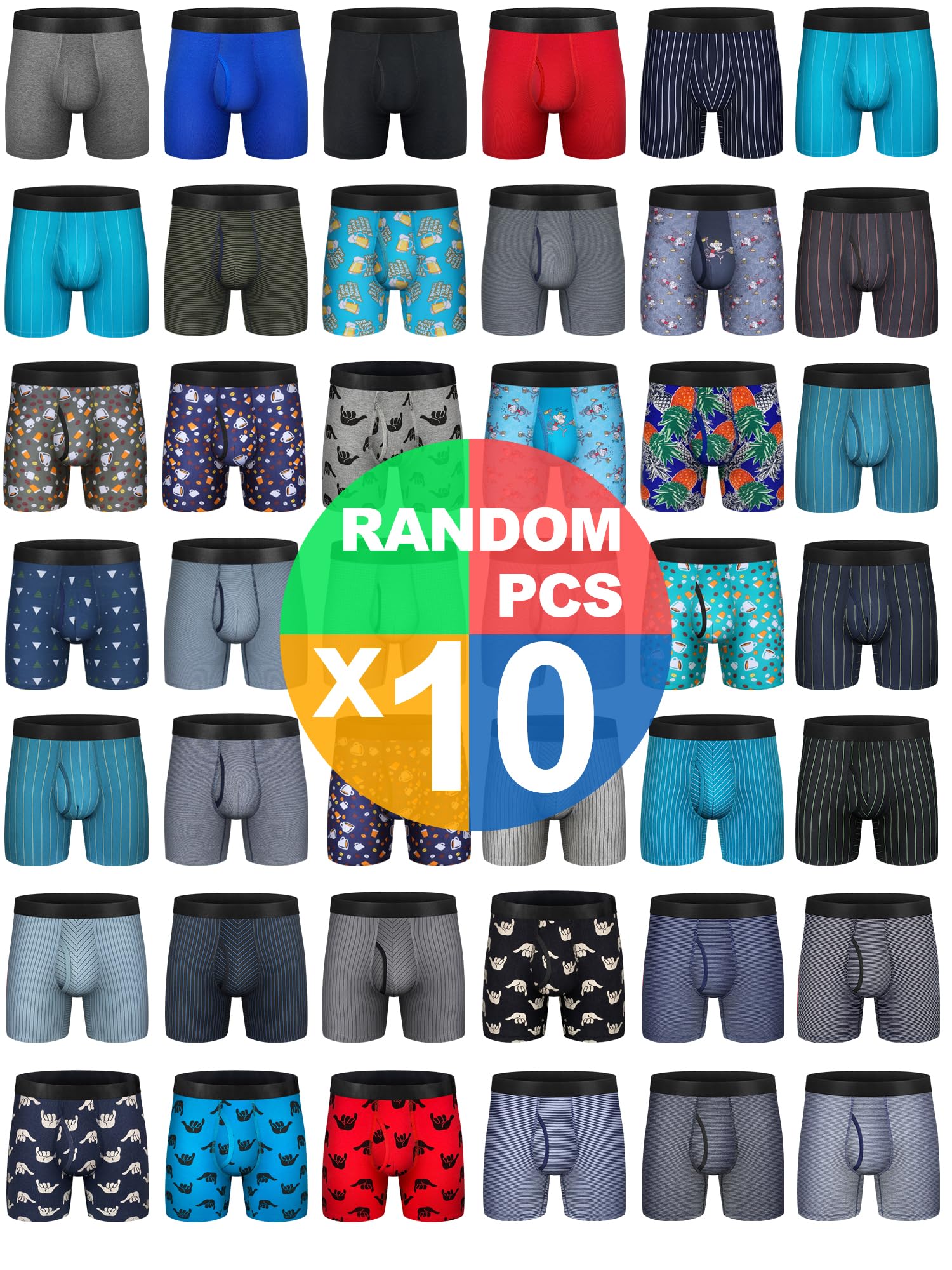 CONKEND Mens Boxer Briefs Cotton Underwear Short Leg Comfy Breathable Sport Short Leg Boxer Briefs