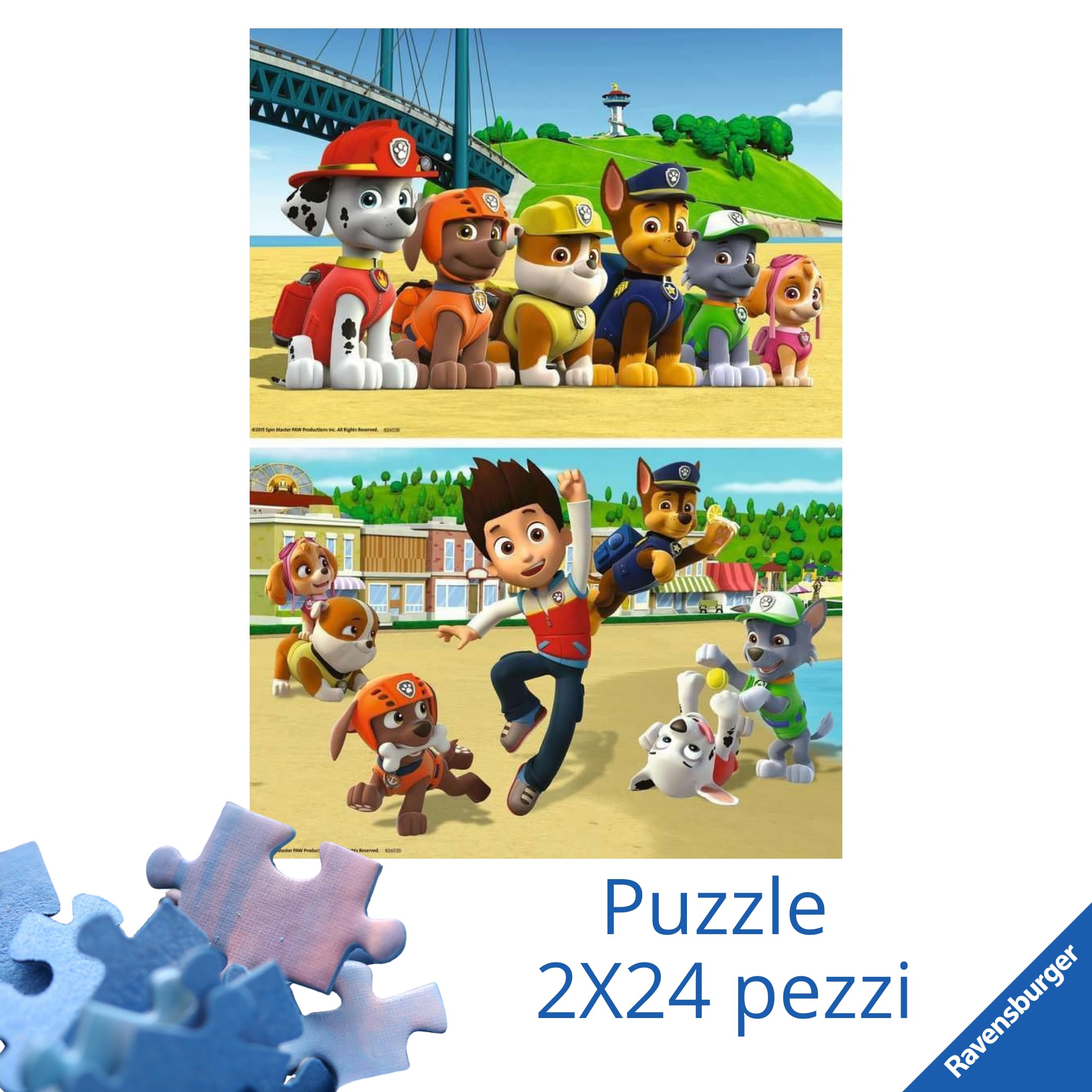Ravensburger - Puzzle Bambini 4 Anni 2x24 Pezzi, Paw Patrol - Puzzle 4 Anni, Collezione Paw Patrol, Include 2 Puzzle 24 Pezzi, Giochi Educativi, Idee Regalo