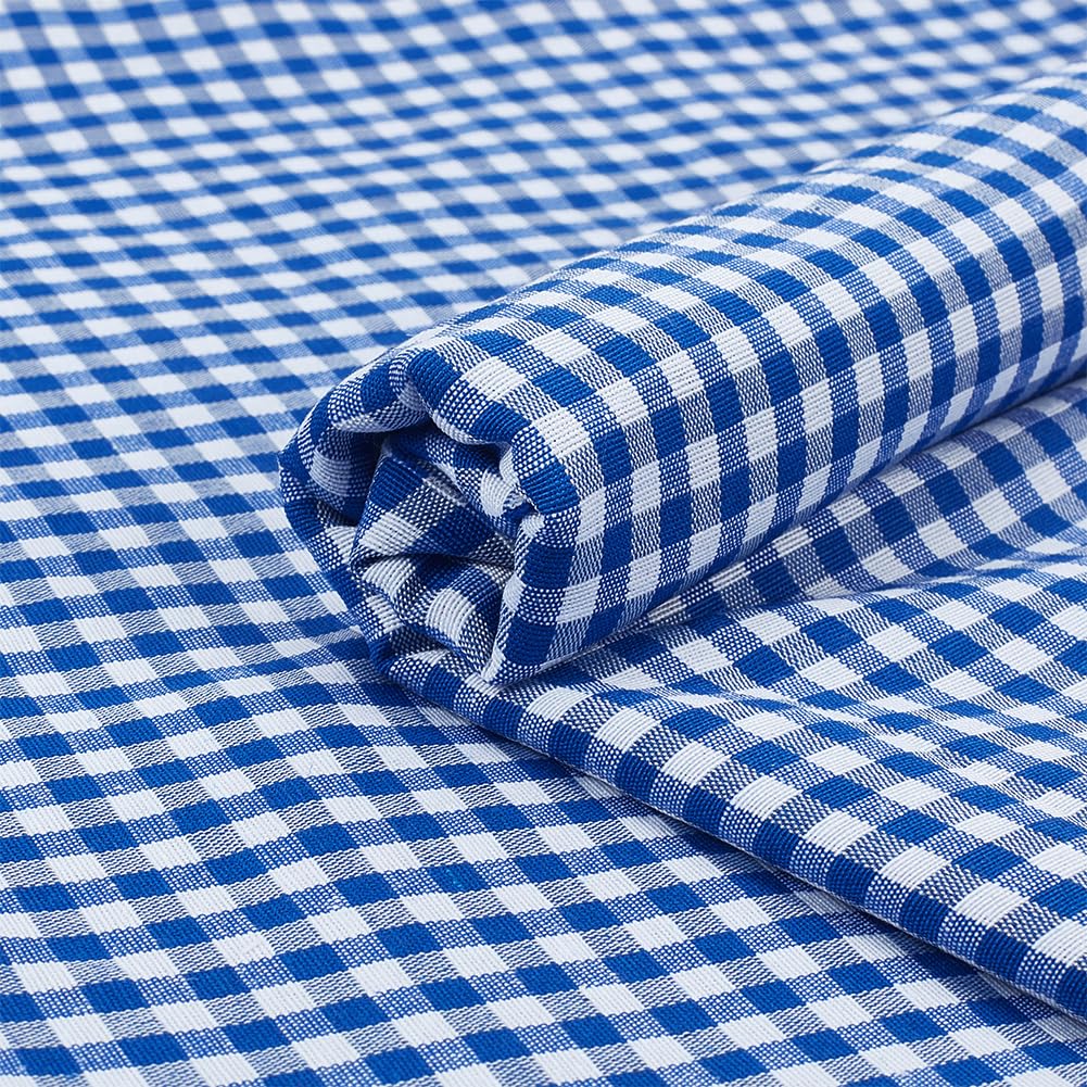 NBEADS 2m Gingham Plaid Fabric, 1500mm Wide Red Tartan Pattern Fabrics Plaid Printed Craft Fabrics for Sewing Christmas Decor Holiday Craft Patchwork Homespun DIY Project, Blue