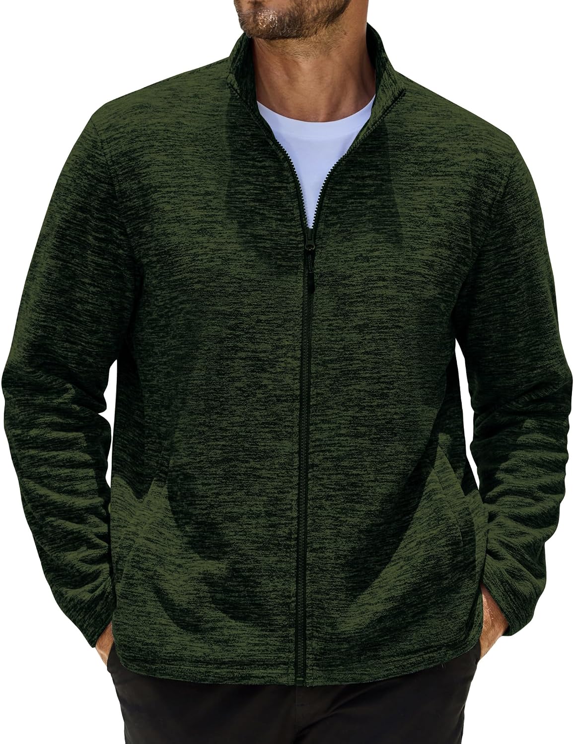 COOFANDY Men's Fleece Jackets Full Zip Lightweight Casual Sweater Jacket