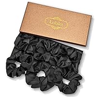 Vista 10 de Lolalet Coleteros para Mujeres, Lazos de Cabello de Satén Más Suaves que la Seda para Dormir, Soporte Grande de Cola de Caballo Scrunchie con Bandas