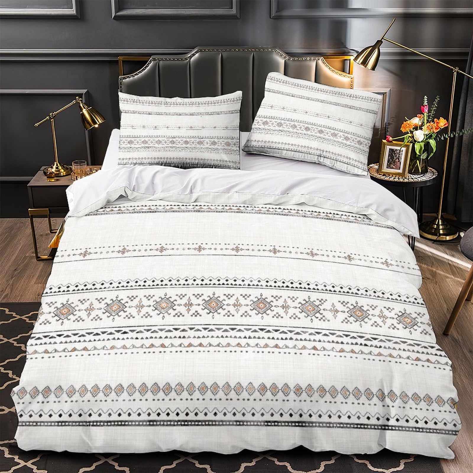 Housse de couette fleurs bleues en microfibre ultra douce de qualité supérieure