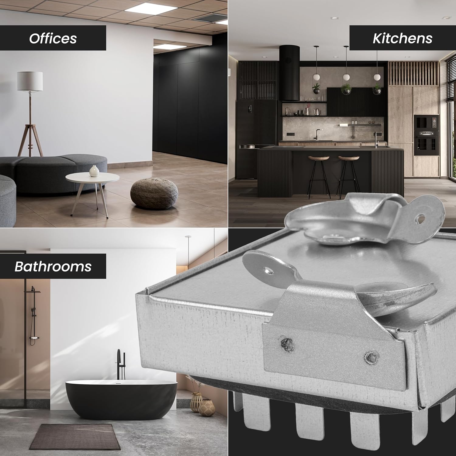 Repa Market 12 x 6 Inch Galvanized Steel Duct Access Door – Airtight Insulated Crawl Space Access Doors - Inspection HVAC Panel with Hinged 2 Clasp Lock Door – Door Access for Ventilation Cleanout