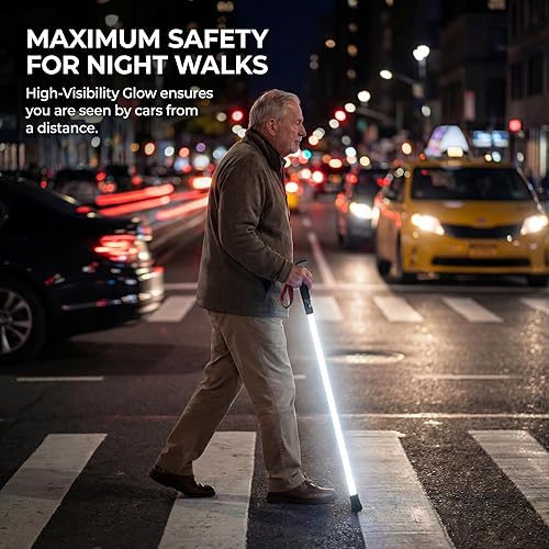 Miniatura 2 de lluminate Your Trail: bastón de seguridad LED premium | Aluminio de grado aeroespacial y PC duradero, IP55 impermeable para senderismo nocturno y