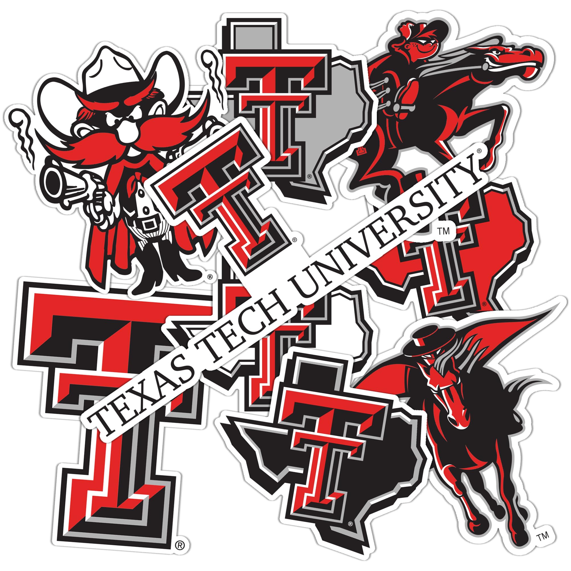Desert Cactus Texas Tech University Sticker TTU Red Raiders Sticker Vinyl Decals Laptop Water Bottle Car Sheet T2 (Type 2-2)