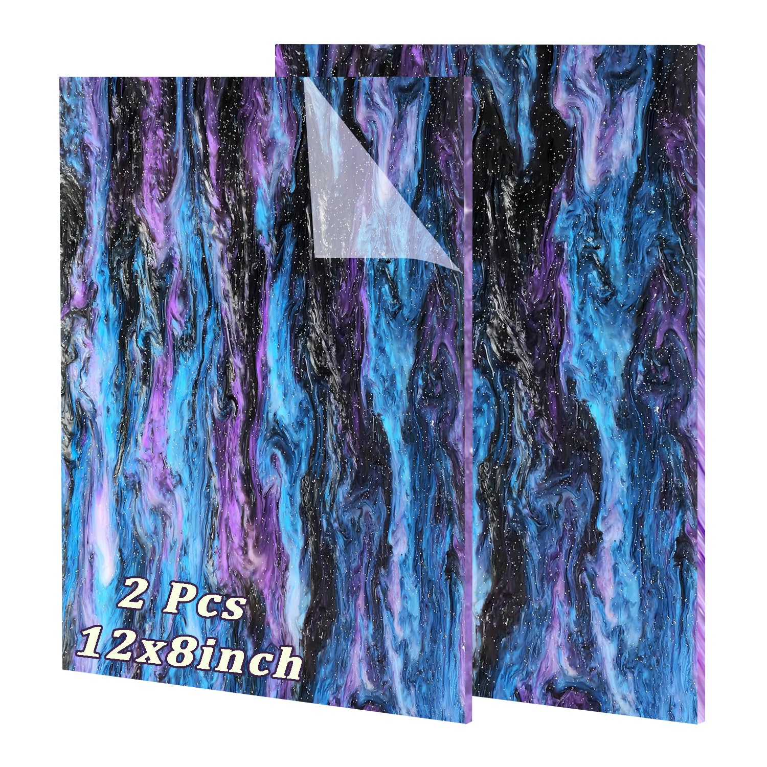 Glitter Acrylic Sheets - 6 Colors, Nebula Swirls -11