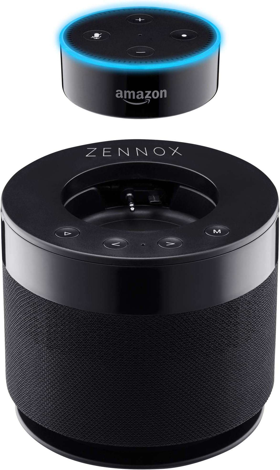 Zennox Echo Dot Speaker 15W 1 & 2nd Generation, Cordless Bluetooth Docking tray with Rechargeable Battery (Echo Dot not included)