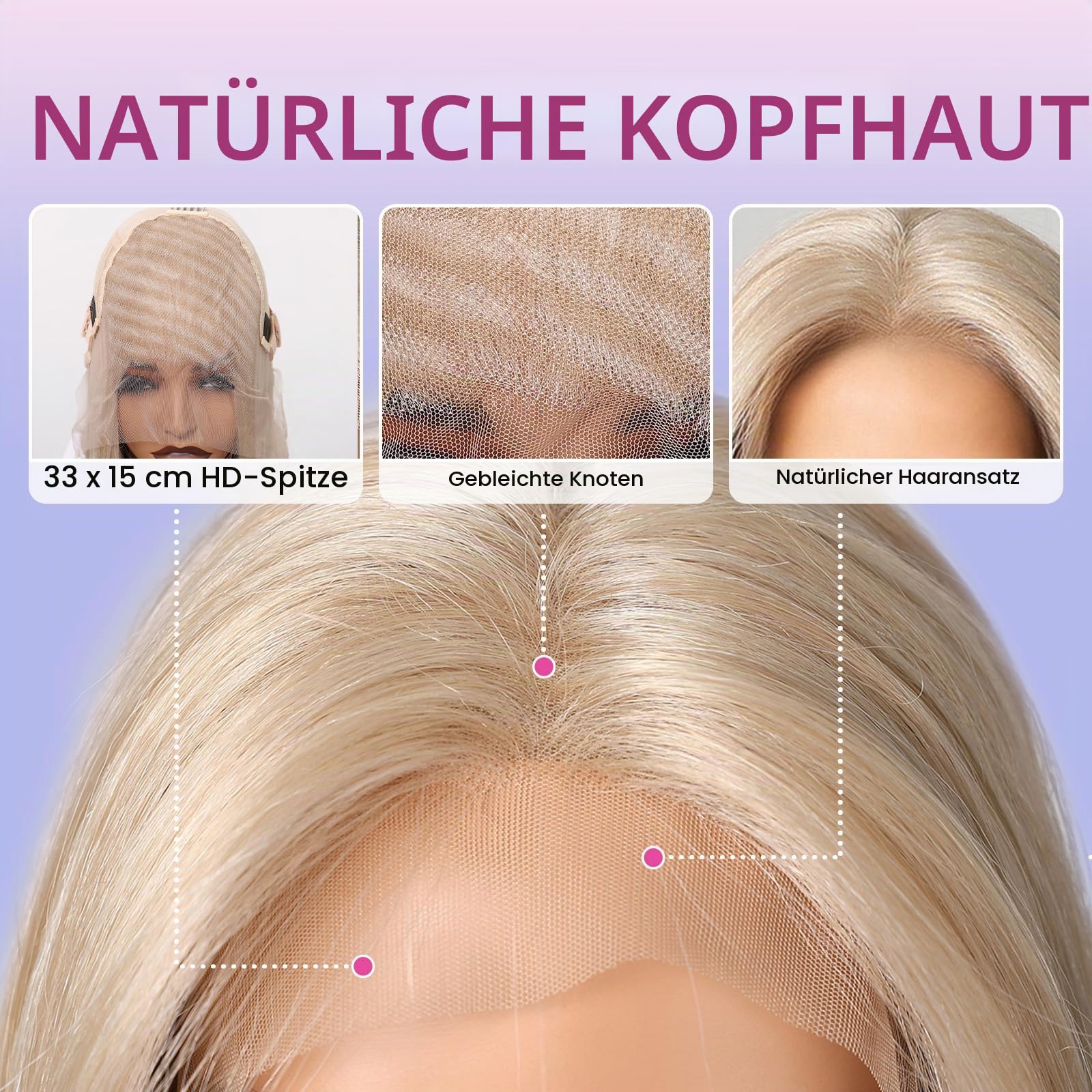Testar 613 13×6 Spitzenfront-Perücke,lange blonde Perücken für Damen,HD transparante Spitze,Perücke in Platinblond,22 Zoll glattes Haar,natürlich gestuft,klebefrei,synthetische Perücke