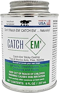 Catch EM' Sticky Coating 8oz Brush on Insect Trap Coating(Brush Cap)