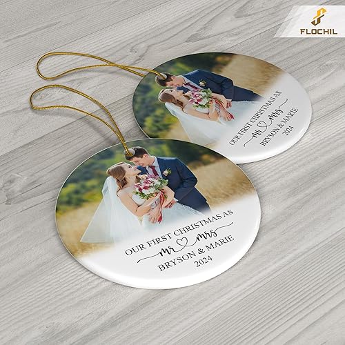 Miniatura 50 de FLOCHIL Adorno familiar personalizado para árbol de Navidad, adorno de Navidad familiar personalizado con foto de nombre, familia de 3, 4, 5 adornos