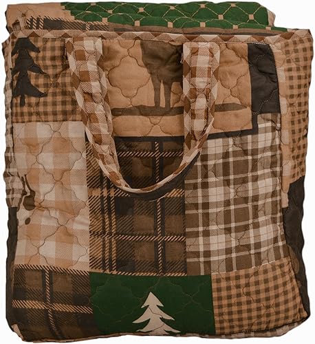 Miniatura 8 de Donna Sharp - Juego de edredón para cabaña (grupo 1) Bosque Verde,Oso marrón,Bosque rojo,Sendero de abeto,Madera,Cedar Lodge,Tejido de bosque