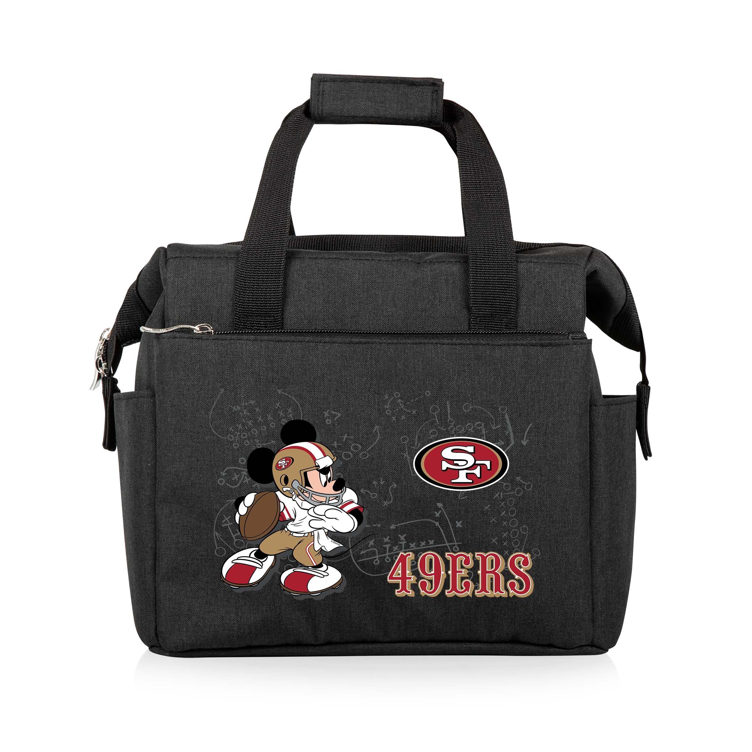 PICNIC TIME NFL Mickey Mouse On The Go Lunch Bag - Soft Cooler Lunch Box - Insulated Lunch Bag, (Black)