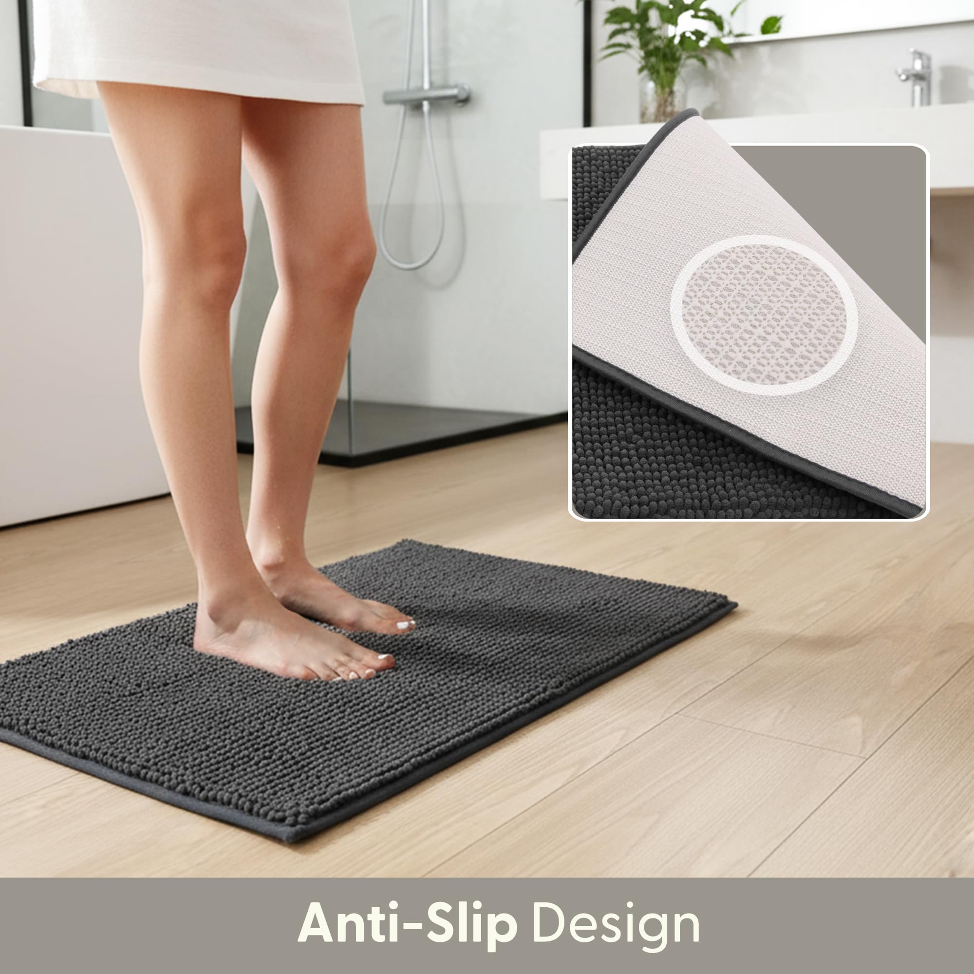 KEPLIN Tappetino Da Bagno In Memory Foam, Ultra Morbido Altamente Assorbente Antiscivolo Lavabile