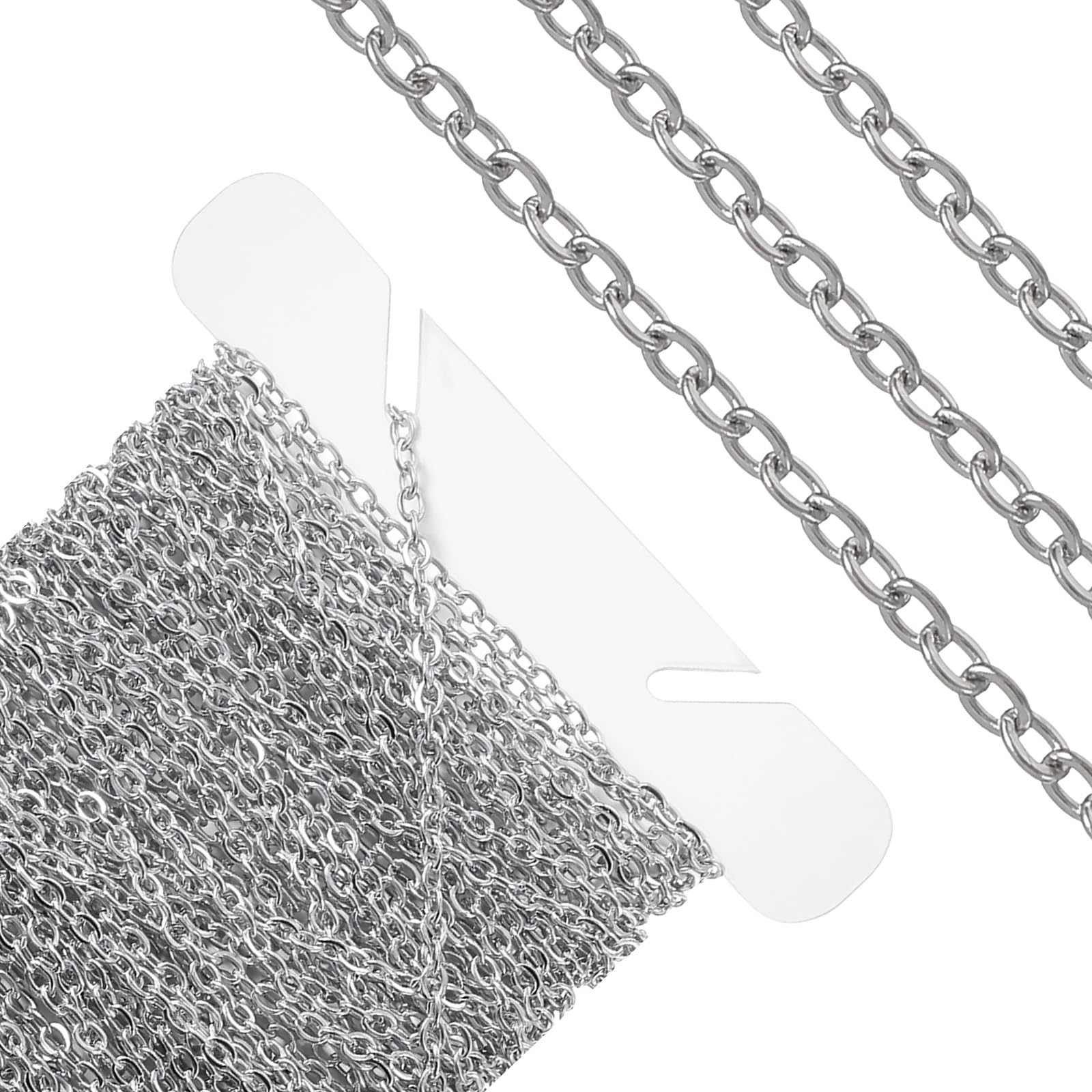 33ft Stainless Steel Chain, 3mm Width Chain for Jewelry Making, Necklace Chains, Jewelry Making Chains for Necklace Bracelet DIY Craft