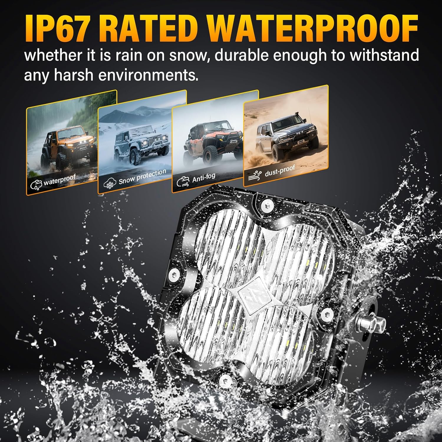 Willpower 4 inch 30W LED Light Bar with DT Wiring, Flood Beam Linkable Off Road 4X4 Driving Fog Lights,Waterproof Led Work Lamp for Vehicle 4WD Car ATV UTV SUV Truck Tractor Trailer, 12V 24V DC