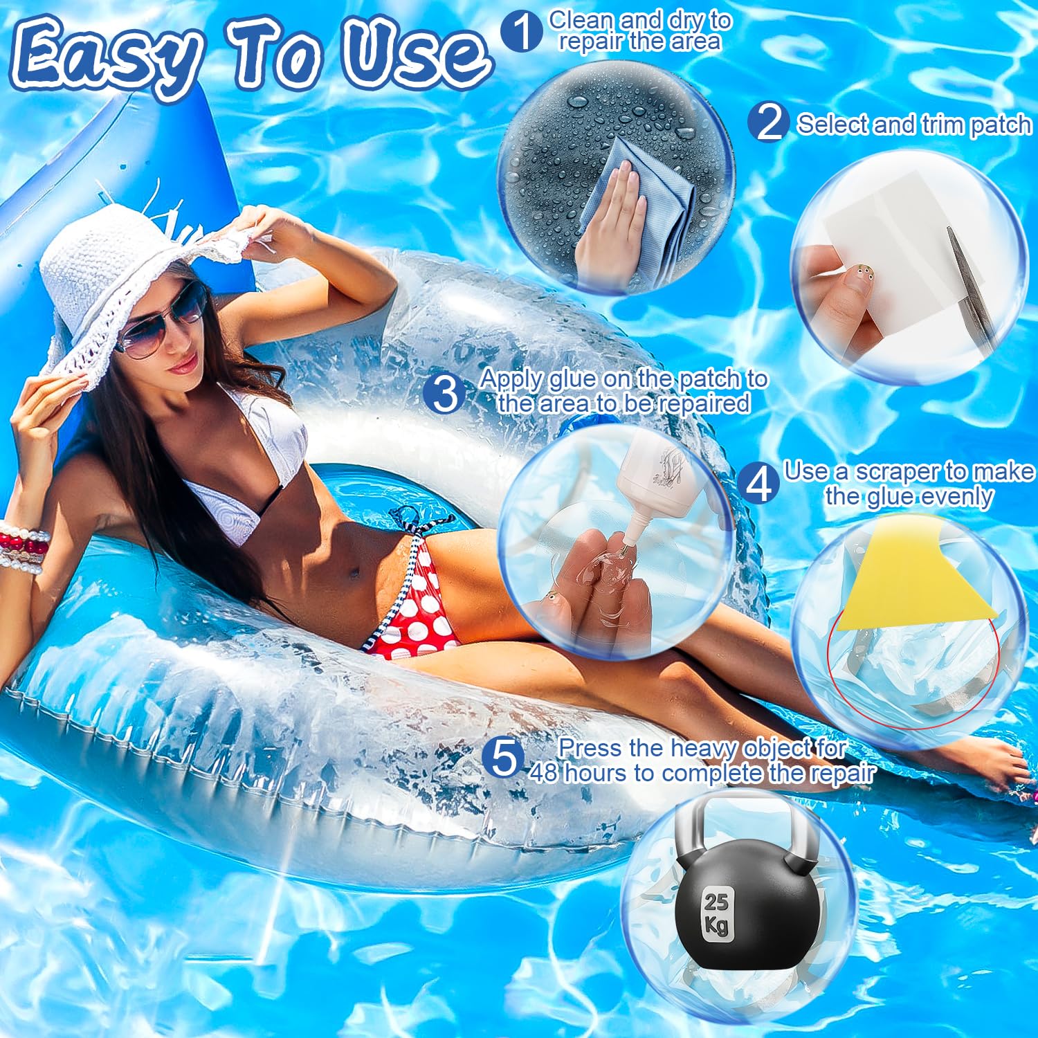 Bellifluous Pool Reparaturset 60ml - Für Aufblasbare Produkte & Schwimmbäder