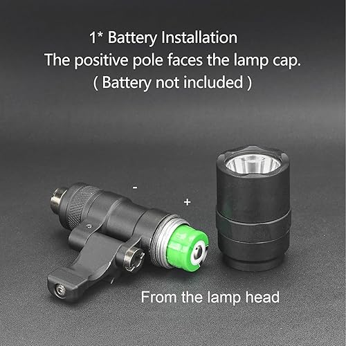 Miniatura 2 de NOBUHIRO Linterna táctica M300C de 300 lúmenes, versión sin logotipo con base giratoria de montaje reemplazable para riel Picatinny y MlokKeymod de