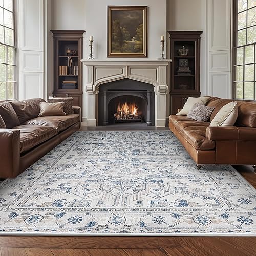 jinchan Alfombra de área de 6 x 9 pies, alfombra vintage para sala de estar, alfombra vintage de medallón floral, alfombra para dormitorio, alfombra