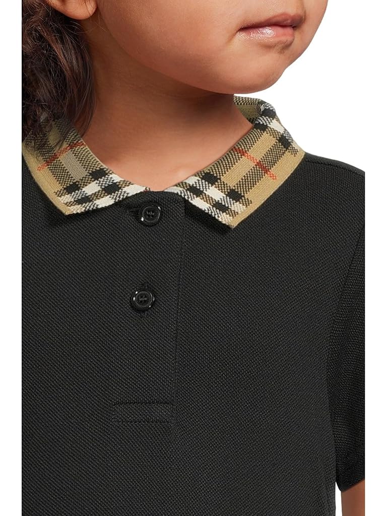 Black Burberry Astrid Check Collar Dress (infant)